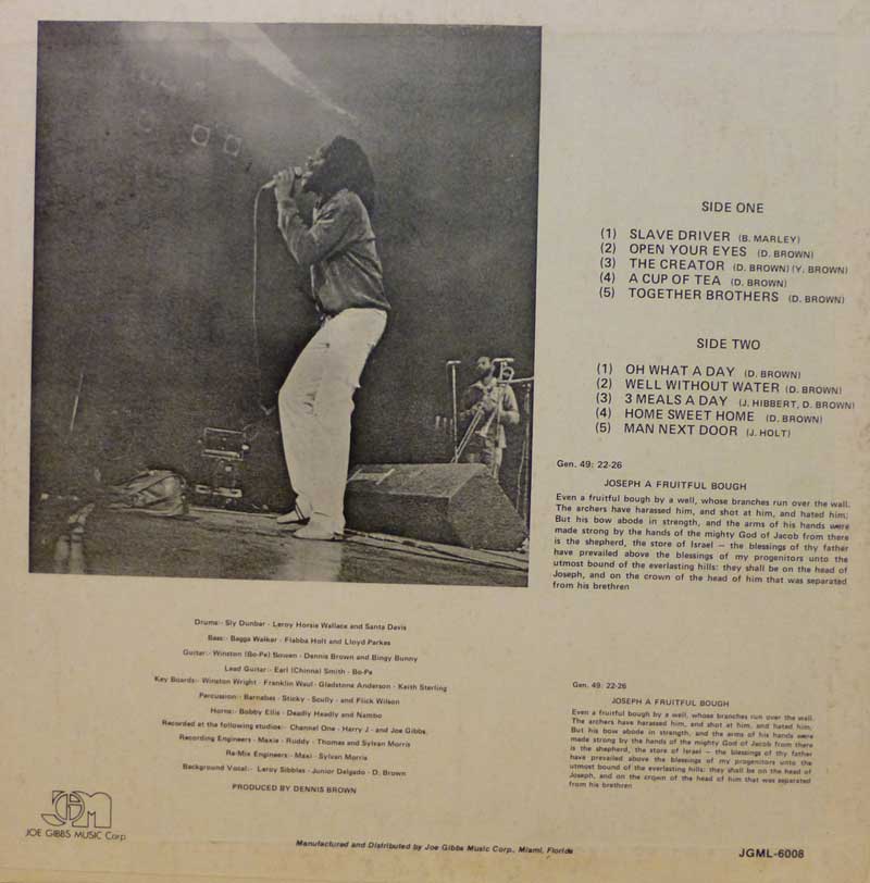Joseph's Coat Of Many Colours rear cover - US Joe Gibbs label