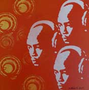 King Tubby At The Controls acrylic/spraypaint/screenprint from 2006 - Copyright Damon Roberts